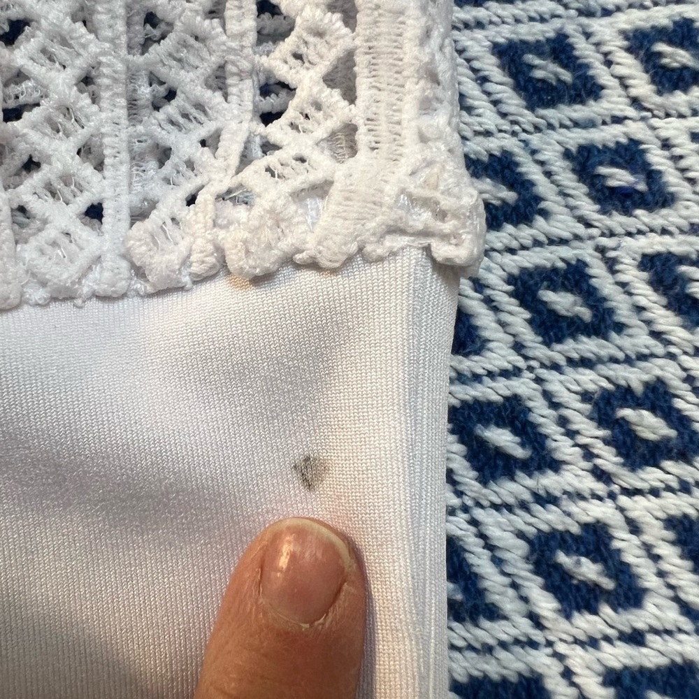 Fabletics Sophie White Crew Neck Sweater Open Weave Swim Cover Up - Picture 7 of 8
